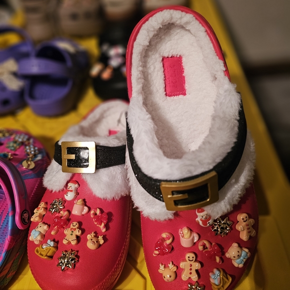 CROCS Shoes - 🎅🏾 Step Into Holiday Cheer! Custom Classic Lined Santa Crocs!